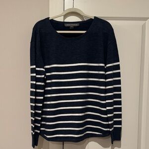 French Connection Navy and White Striped Sweater